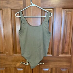 SKIMS Olive Green Scoop Neck One-Piece